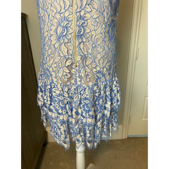 Eliza j | Blue/Neutral Lace Shift Dress | Medium - Picture 14 of 16
